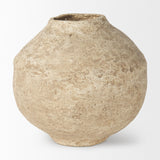 Mercana Ritu Large Beige Paper Mache Pot Vase 70215