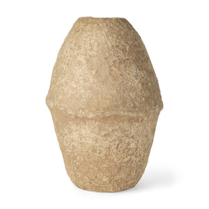 Mercana Rundal Artisanal Paper-Mâché Vase - Unique Eco-Friendly Home Accent for Minimalist Interiors Beige Paper Mache | Large 70211