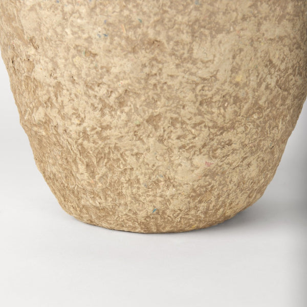 Mercana Rundal Artisanal Paper-Mâché Vase - Unique Eco-Friendly Home Accent for Minimalist Interiors Beige Paper Mache | Large 70211