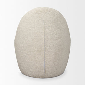 Mercana Beverly Modern Accent Chair - Luxurious Chenille Upholstery, Retro Curved Design for Any Space Cream Boucle 70375