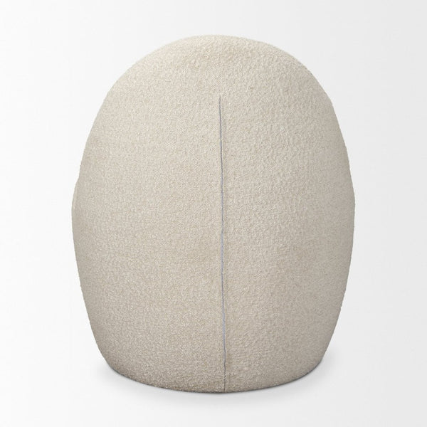 Mercana Beverly Modern Accent Chair - Luxurious Chenille Upholstery, Retro Curved Design for Any Space Cream Boucle 70375