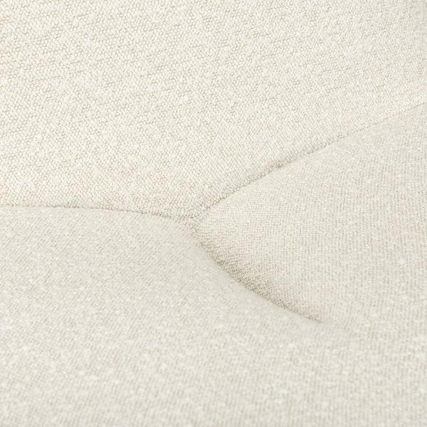 Mercana Beverly Modern Accent Chair - Luxurious Chenille Upholstery, Retro Curved Design for Any Space Cream Boucle 70375