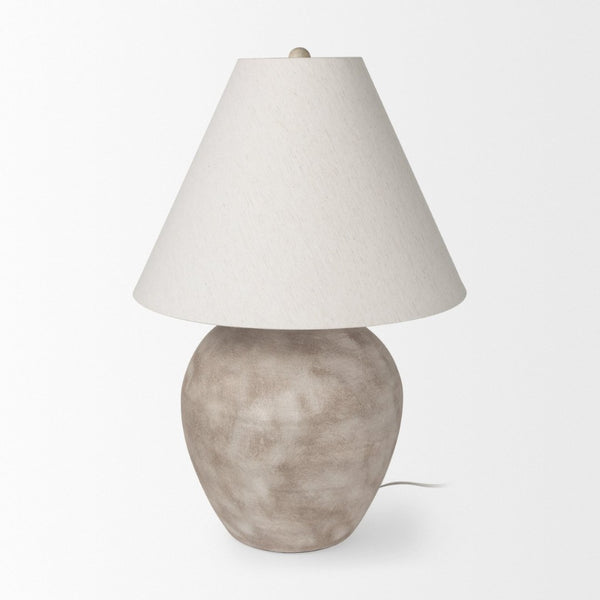 Mercana Marvin Artisan-Style Table Lamp with Handcrafted Base and Cream Shade for Cozy Illumination 70167