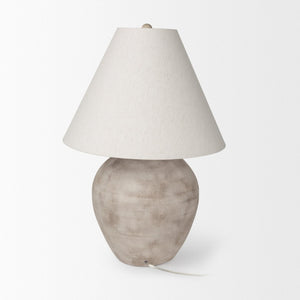 Mercana Marvin Artisan-Style Table Lamp with Handcrafted Base and Cream Shade for Cozy Illumination 70167