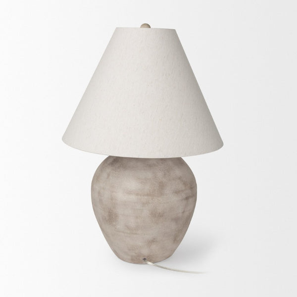 Mercana Marvin Artisan-Style Table Lamp with Handcrafted Base and Cream Shade for Cozy Illumination 70167