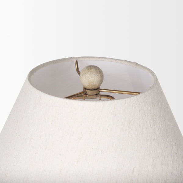 Mercana Marvin Artisan-Style Table Lamp with Handcrafted Base and Cream Shade for Cozy Illumination 70167