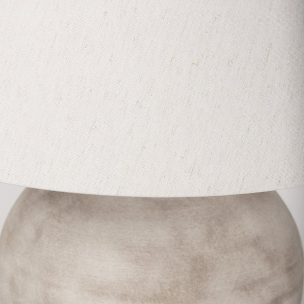 Mercana Marvin Artisan-Style Table Lamp with Handcrafted Base and Cream Shade for Cozy Illumination 70167