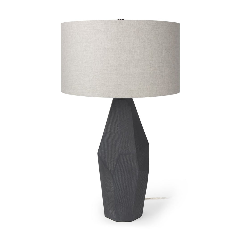Mercana Piven Textured Ceramic Table Lamp – Sculptural Accent Lighting for Modern and Transitional Spaces Black Ceramic 70369