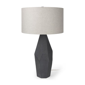 Mercana Piven Textured Ceramic Table Lamp – Sculptural Accent Lighting for Modern and Transitional Spaces Black Ceramic 70369