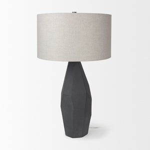 Mercana Piven Textured Ceramic Table Lamp – Sculptural Accent Lighting for Modern and Transitional Spaces Black Ceramic 70369