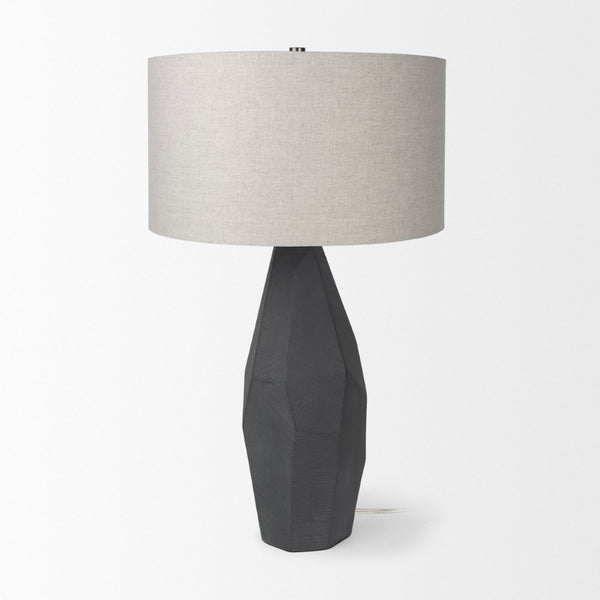 Mercana Piven Textured Ceramic Table Lamp – Sculptural Accent Lighting for Modern and Transitional Spaces Black Ceramic 70369