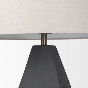 Mercana Piven Textured Ceramic Table Lamp – Sculptural Accent Lighting for Modern and Transitional Spaces Black Ceramic 70369