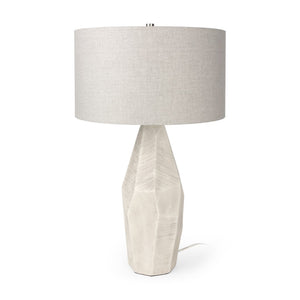 Mercana Piven Textured Ceramic Table Lamp – Sculptural Accent Lighting for Modern and Transitional Spaces Cream Ceramic 70370
