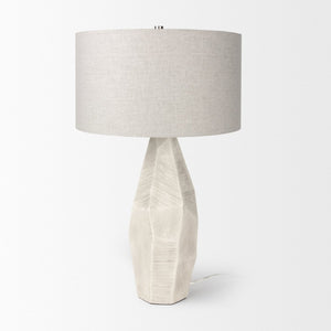 Mercana Piven Textured Ceramic Table Lamp – Sculptural Accent Lighting for Modern and Transitional Spaces Cream Ceramic 70370