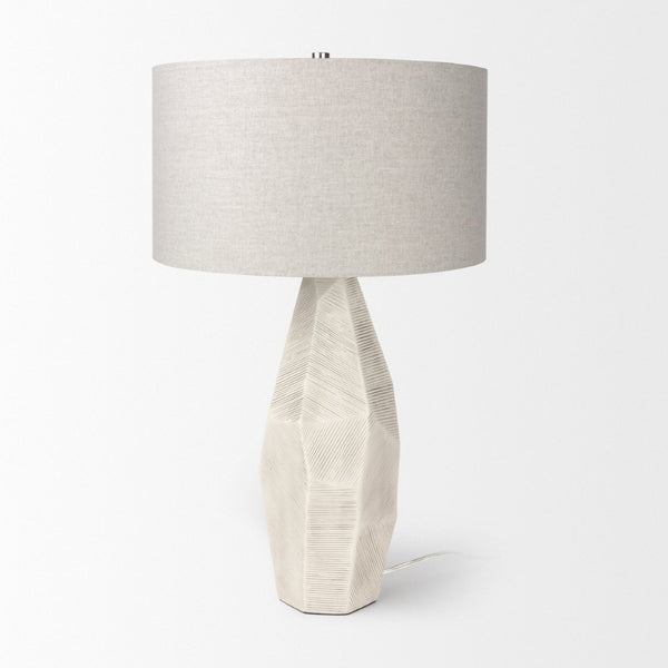 Mercana Piven Textured Ceramic Table Lamp – Sculptural Accent Lighting for Modern and Transitional Spaces Cream Ceramic 70370