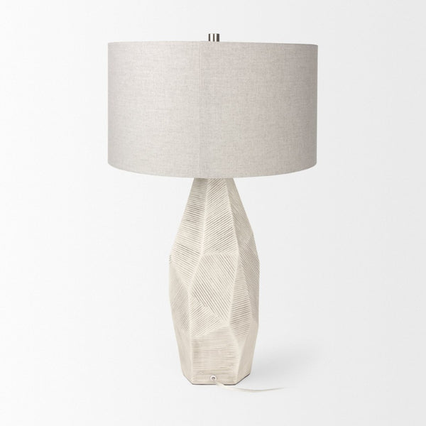 Mercana Piven Textured Ceramic Table Lamp – Sculptural Accent Lighting for Modern and Transitional Spaces Cream Ceramic 70370