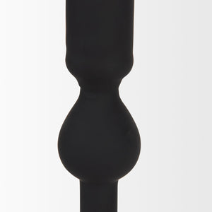 Mercana Haute Matte Black Blown Glass Candlestick – Elegant Modern Decor for Tabletop and Mantel Accents Black Glass | Medium 70358