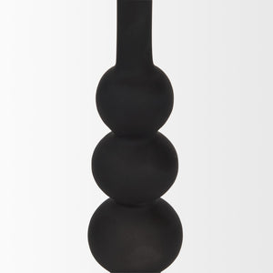 Mercana Haute Matte Black Blown Glass Candlestick – Elegant Modern Decor for Tabletop and Mantel Accents Black Glass | Large 70359