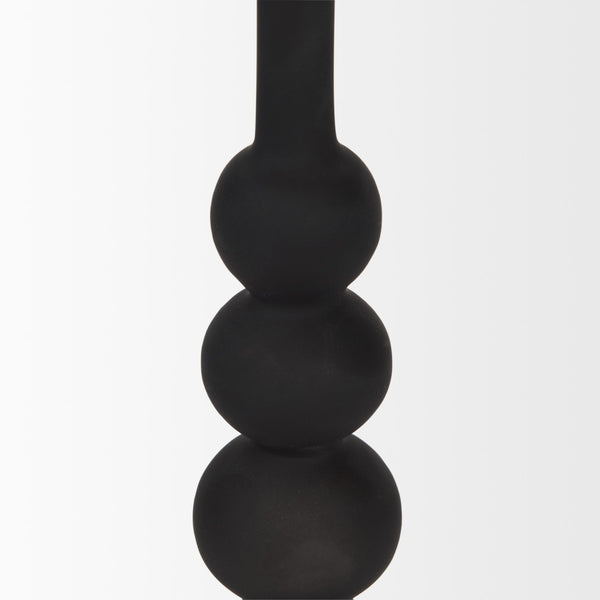 Mercana Haute Matte Black Blown Glass Candlestick – Elegant Modern Decor for Tabletop and Mantel Accents Black Glass | Large 70359