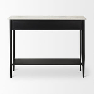 Mercana Amika Modern Console Table with Unique Natural Stone Top and Sturdy Metal Base for Stylish Decor 69937-AB