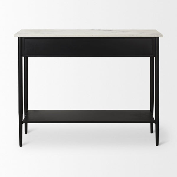 Mercana Amika Modern Console Table with Unique Natural Stone Top and Sturdy Metal Base for Stylish Decor 69937-AB
