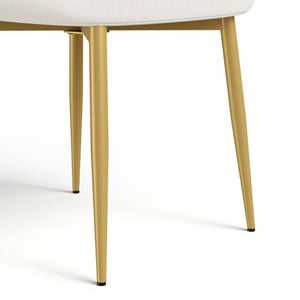 English Elm Set of 2 Velvet Dining Chairs Gold Metal Legs Curved Back Glam Kitchen Seating W1162P440046