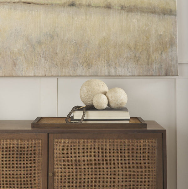 Mercana Sunita Handcrafted Paper-Mâché Orbs - Eco-Friendly Home Décor for Stylish, Sustainable Living Spaces Beige Paper Mache | Set of 3 70219