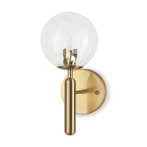 Mercana Britton Gold Metal w/ Clear Glass Globe 1-Light Wall Sconce 70472