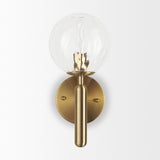 Mercana Britton Gold Metal w/ Clear Glass Globe 1-Light Wall Sconce 70472