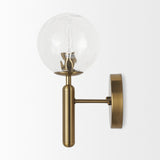 Mercana Britton Gold Metal w/ Clear Glass Globe 1-Light Wall Sconce 70472