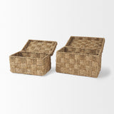 Mercana Hanalei Set of 2 Seagrass Boxes with Lids 70230