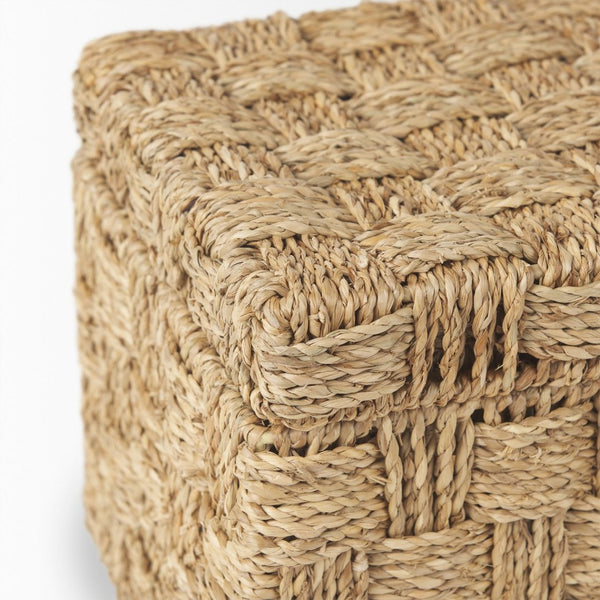 Mercana Hanalei Natural Woven Storage Boxes with Lids for Organizing Home Décor and Decluttering Spaces 70230
