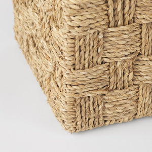 Mercana Hanalei Natural Woven Storage Boxes with Lids for Organizing Home Décor and Decluttering Spaces 70230