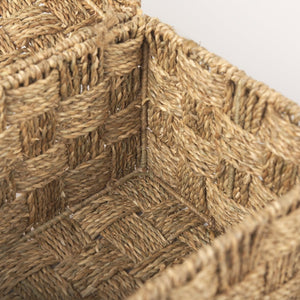 Mercana Hanalei Natural Woven Storage Boxes with Lids for Organizing Home Décor and Decluttering Spaces 70230