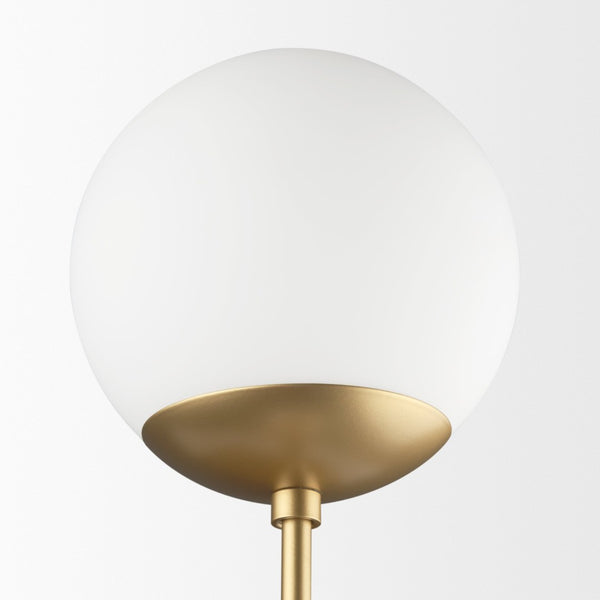 Mercana Edie Contemporary Two-Light Wall Sconce with Frosted Glass Globes for Stylish Ambient Lighting Gold Metal 70437