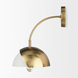 Mercana Cybill Contemporary Brushed Brass Wall Sconce with Stylish Matte Metal Shade for Elegant Illumination 70468