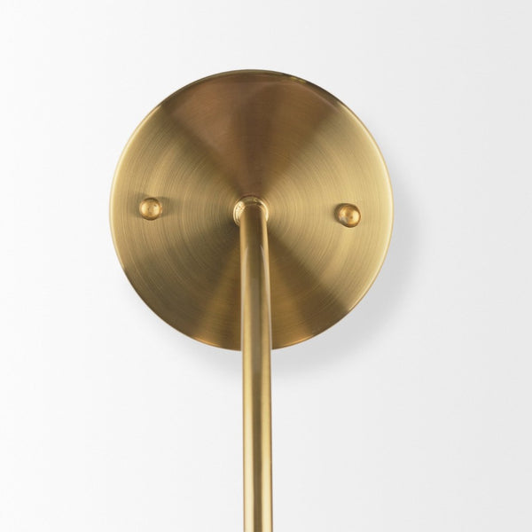 Mercana Cybill Contemporary Brushed Brass Wall Sconce with Stylish Matte Metal Shade for Elegant Illumination 70468
