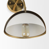 Mercana Cybill Brushed Brass w/ White Metal Shade 1-Light Wall Sconce 70468