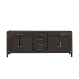 English Elm Brown Oak Double Bath Vanity - 84" Wide, Stylish Storage Solution With Soft-Close Hardware & Elegance B2731P259956