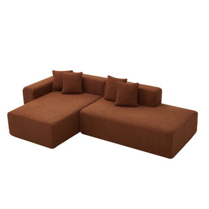 English Elm Luxurious Modular Sectional Couch - Cozy Lambswool Fabric L-Shape Sofa With Chaise! W1765S00071-GIGA