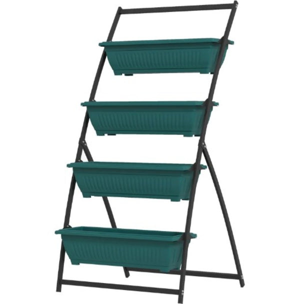 English Elm Outdoor Four Tier Vertical Garden Planter Steel Frame Raised Bed for Patio Balcony T3971P422054