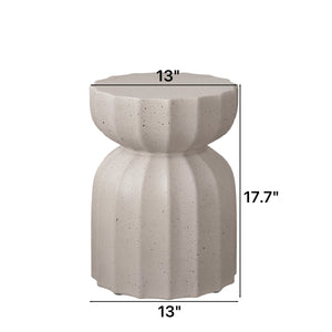 English Elm 13" Modern Outdoor Indoor Waterproof Cement Side & Coffee Table Set, Durable 265lb Capacity Patio Seating White W757P332044