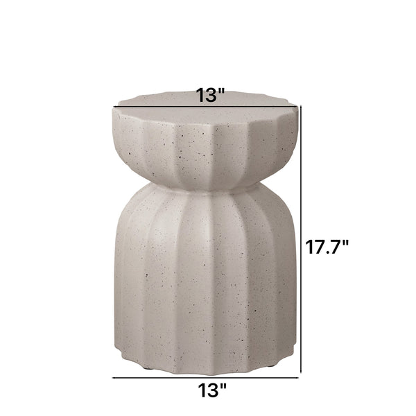 English Elm 13" Modern Outdoor Indoor Waterproof Cement Side & Coffee Table Set, Durable 265lb Capacity Patio Seating White W757P332044