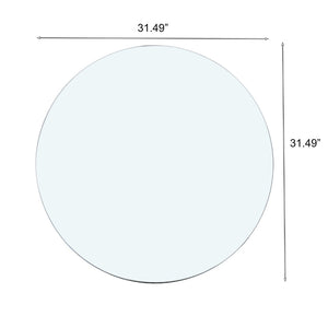 English Elm Tempered Glass Top 31.5-Inch Round Table Surface - Premium Safety Glass For Dining & Diy Projects W1718P352066-GIGA