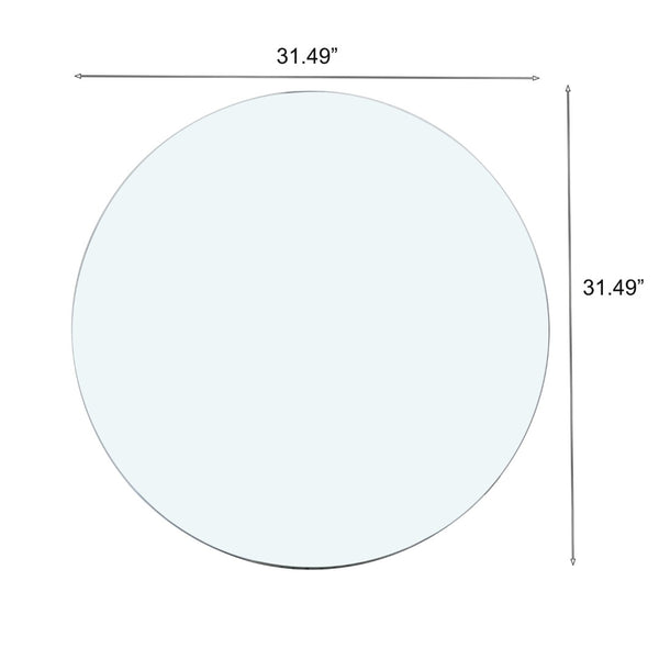 English Elm Tempered Glass Top 31.5-Inch Round Table Surface - Premium Safety Glass For Dining & Diy Projects W1718P352066-GIGA