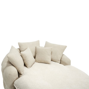 English Elm Oversized Memory Foam Chenille Bean Bag Sofa with Ergonomic Back Support, 3 Large & 2 Small Pillows Beige W395P359408