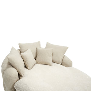 English Elm Oversized Memory Foam Chenille Bean Bag Sofa with Wrap-Around Backrest and Lumbar Support for Adults Beige W395P359408
