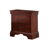 English Elm Contemporary Bedroom Furniture Nightstand Cherry Finish 2 X Drawers Bed Side Table Pine Wood