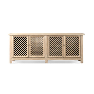 English Elm Arden Reclaimed Pine Sideboard with Lattice Doors Wide Dining Room Storage Buffet B2719P474440