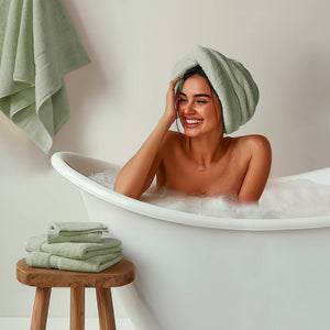 JLA Home Madison Park Signature - Ultra-Soft 100% Cotton Towels | 800 GSM Plush Spa-Quality Set with Antimicrobial Finish, Oeko‑Tex Safe Sage Green MPS73-514